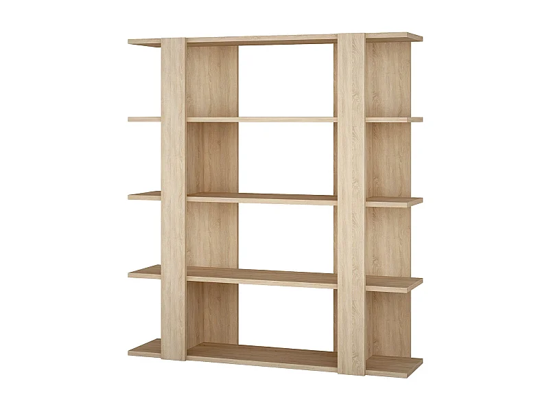 Etagère murale, bibliothèque en bois coloris chêne cambrian - L. 110 x P. 29 x H. 122 cm