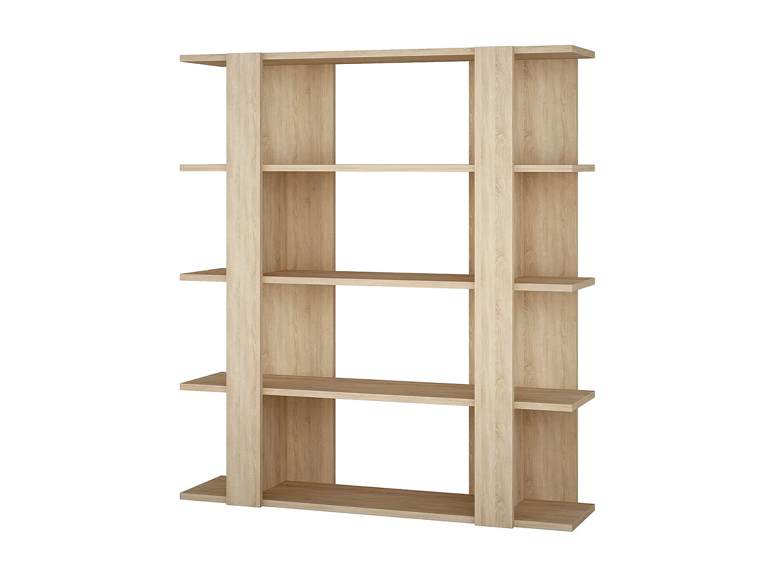 Etagère murale, bibliothèque en bois coloris chêne cambrian - L. 110 x P. 29 x H. 122 cm