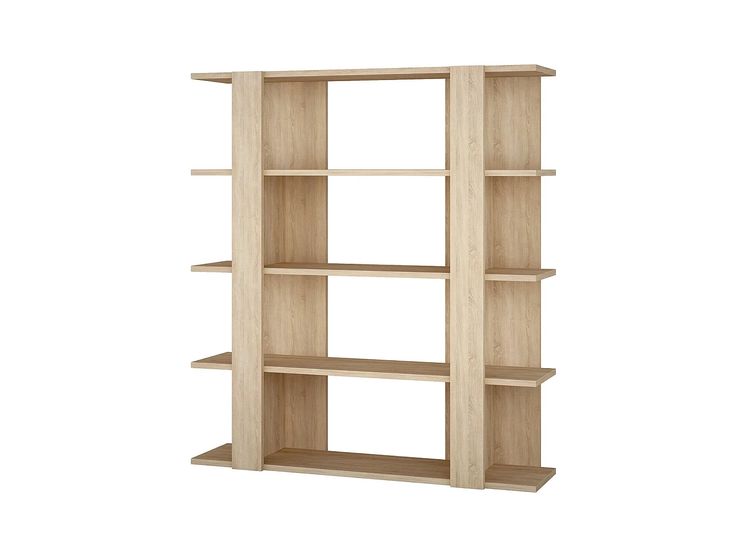 Etagère murale, bibliothèque en bois coloris chêne cambrian - L. 110 x P. 29 x H. 122 cm