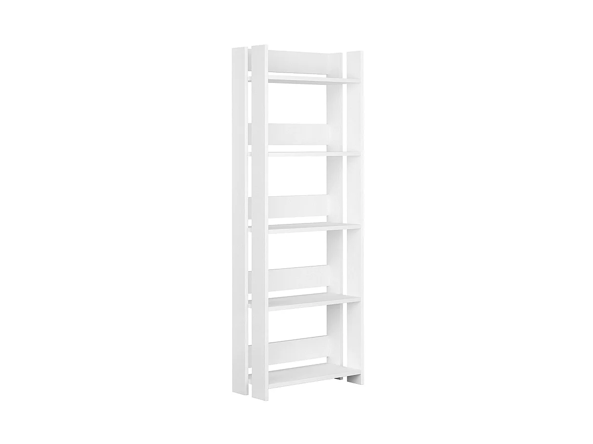 Etagère murale, bibliothèque coloris Blanc - longueur 57 x profondeur 25 x hauteur 155 cm