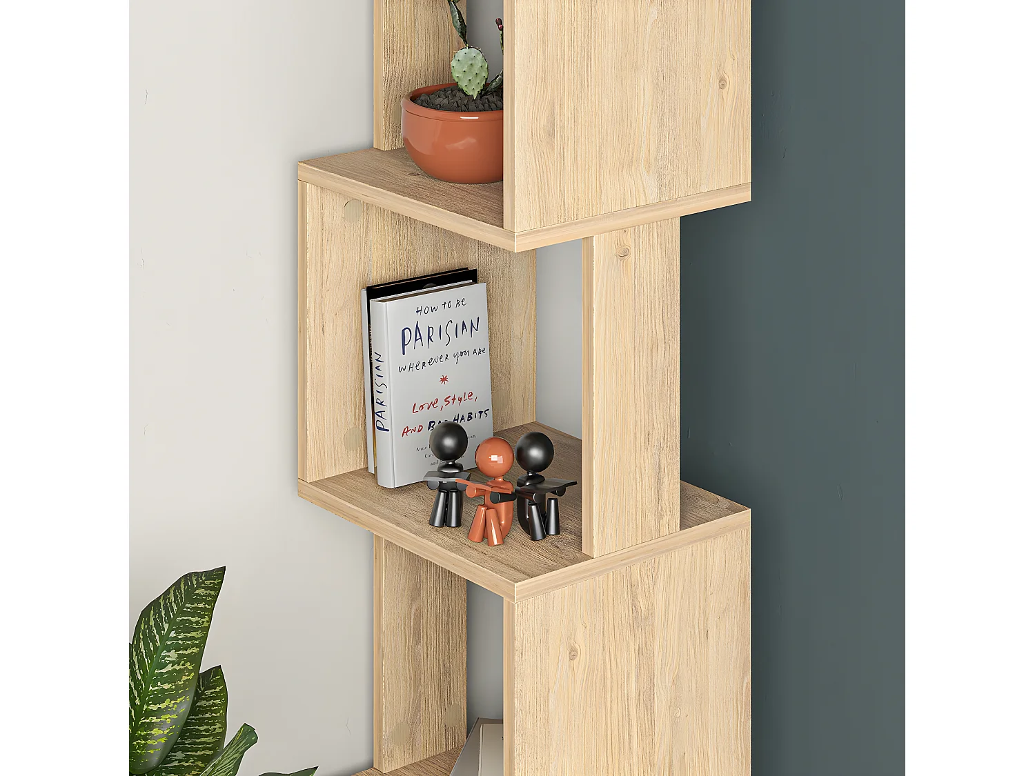 Etagère murale, bibliothèque coloris chêne cambrian - L. 35 x P. 30 x H. 161 cm