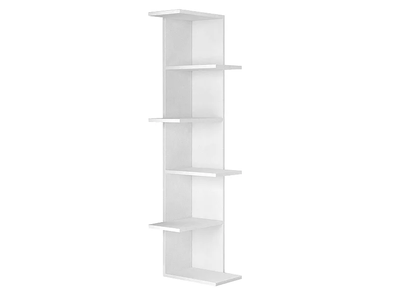 Etagère murale, bibliothèque coloris Blanc - longueur 37 x profondeur 24 x hauteur 141 cm