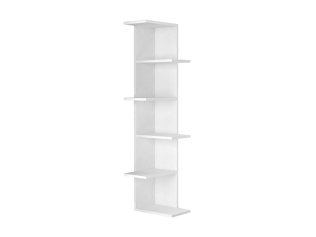 Etagère murale, bibliothèque coloris Blanc - longueur 37 x profondeur 24 x hauteur 141 cm