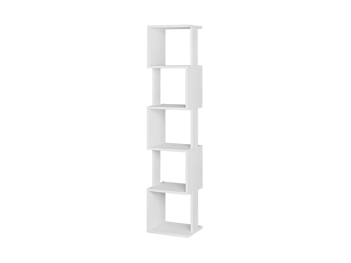 Etagère murale, bibliothèque coloris blanc - longueur 35 x profondeur 30 x hauteur 161 cm