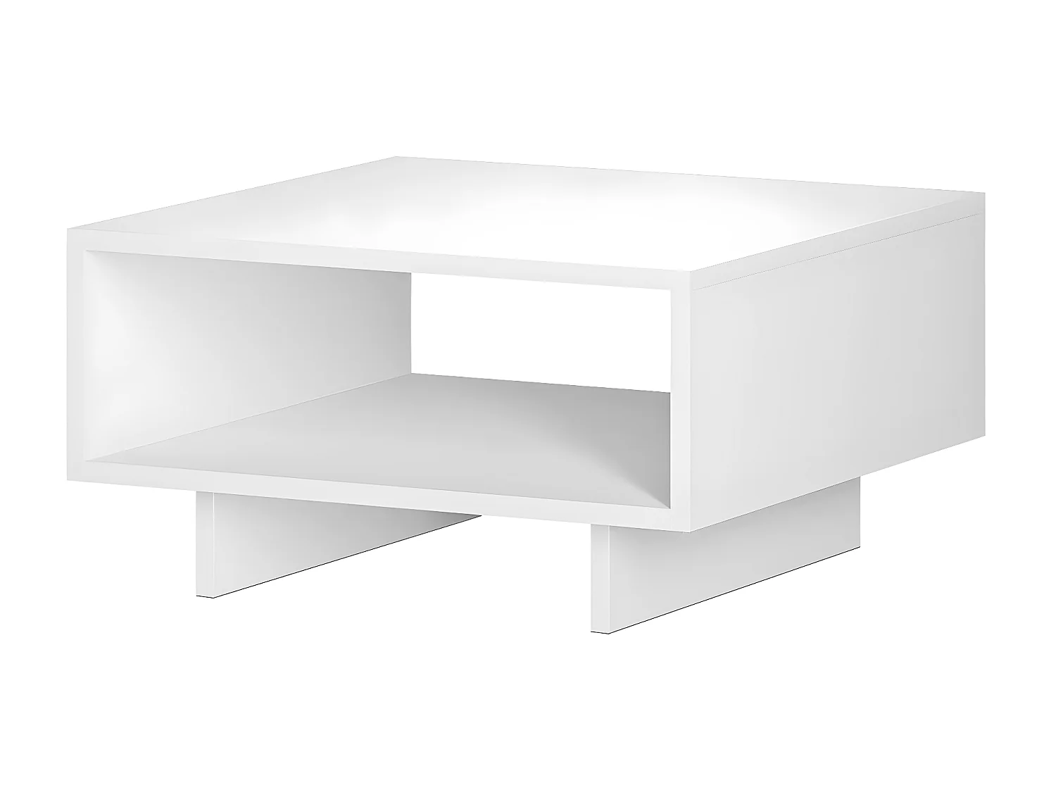 Table basse, table de salon coloris blanc - longueur 60 x profondeur 60 x hauteur 32 cm