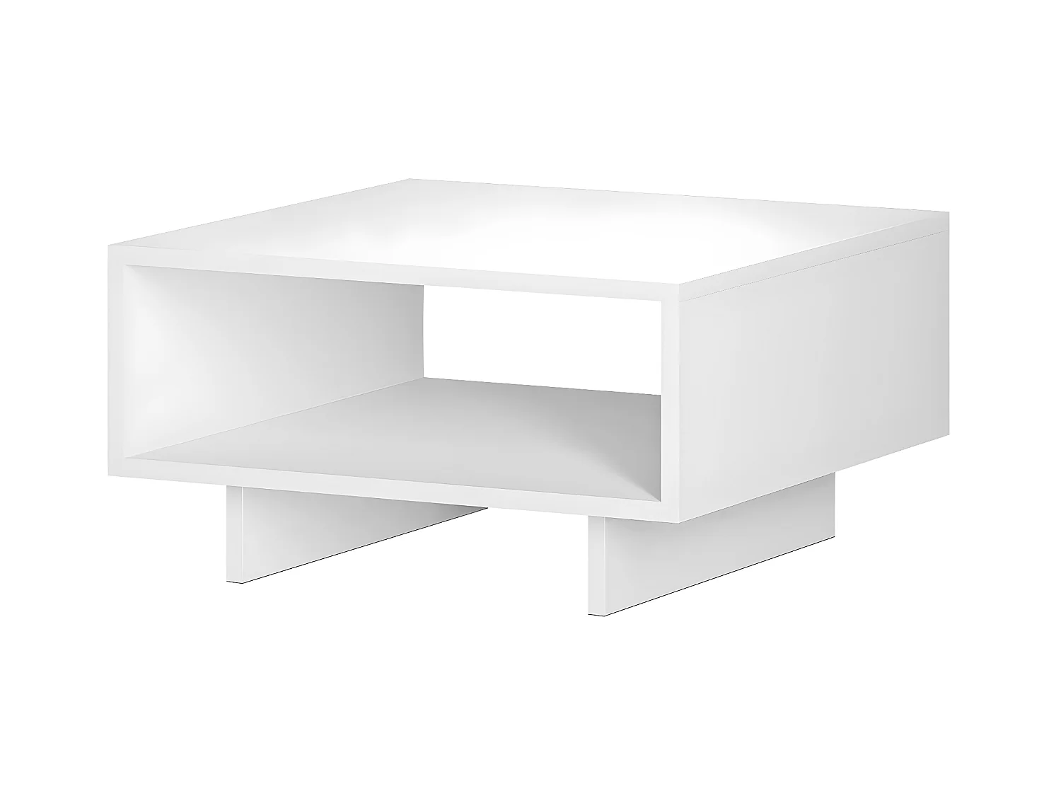 Table basse, table de salon coloris blanc - longueur 60 x profondeur 60 x hauteur 32 cm