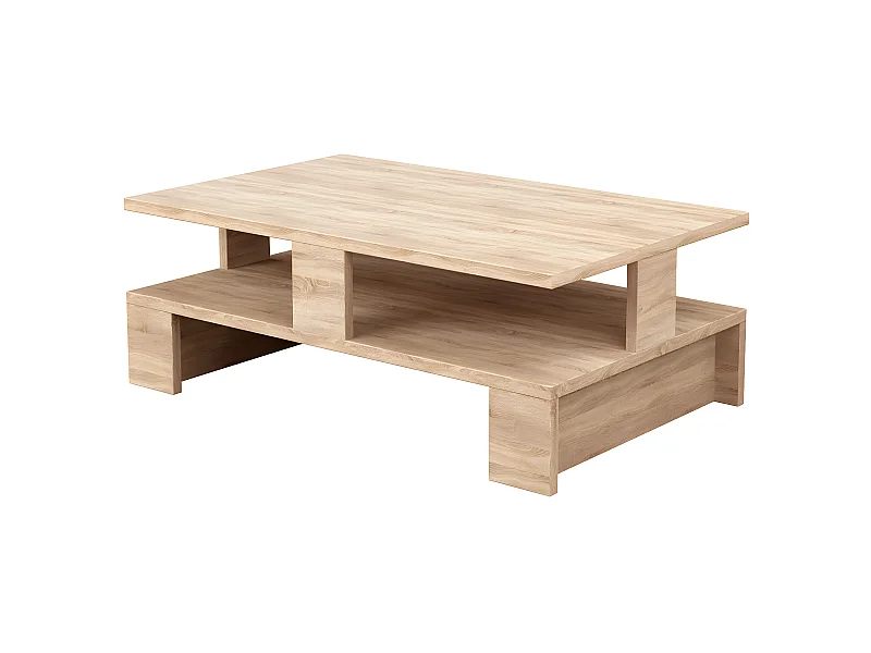 Table basse, table de salon coloris chêne cambrian - L. 80 x P. 50 x H. 28 cm