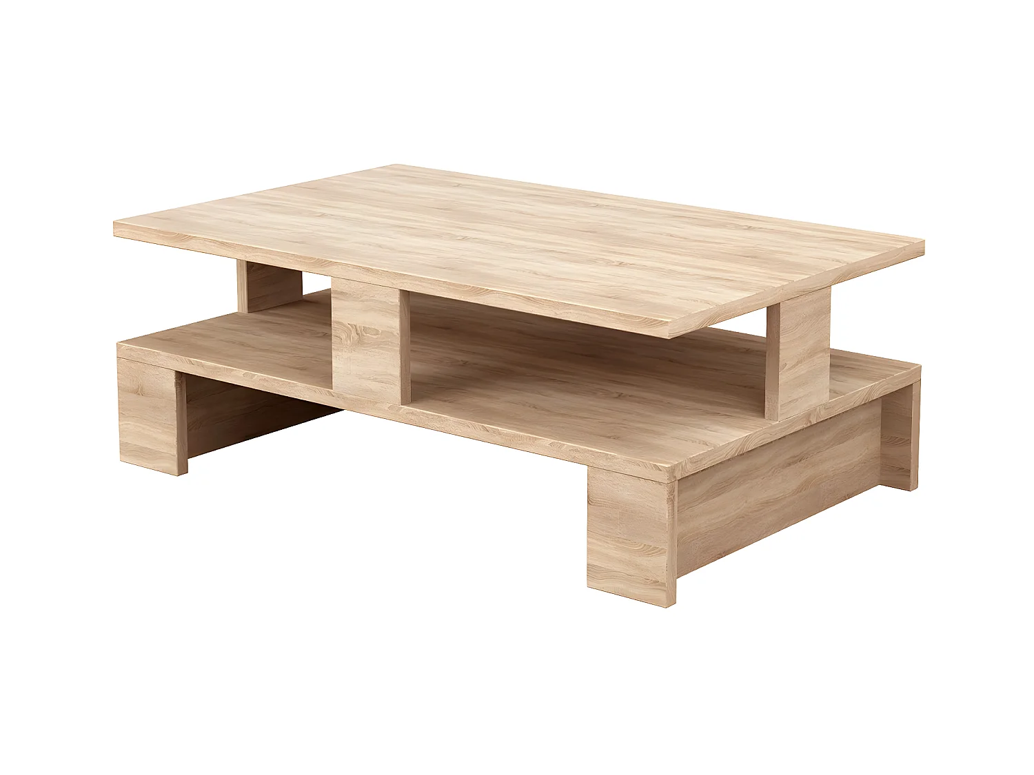 Table basse, table de salon coloris chêne cambrian - L. 80 x P. 50 x H. 28 cm