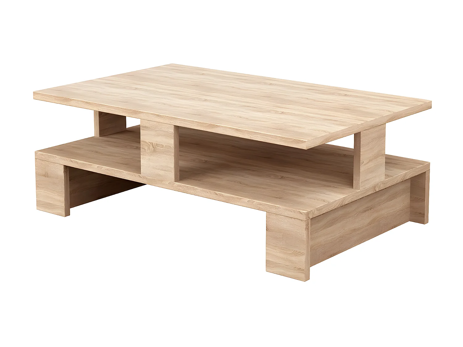 Table basse, table de salon coloris chêne cambrian - L. 80 x P. 50 x H. 28 cm