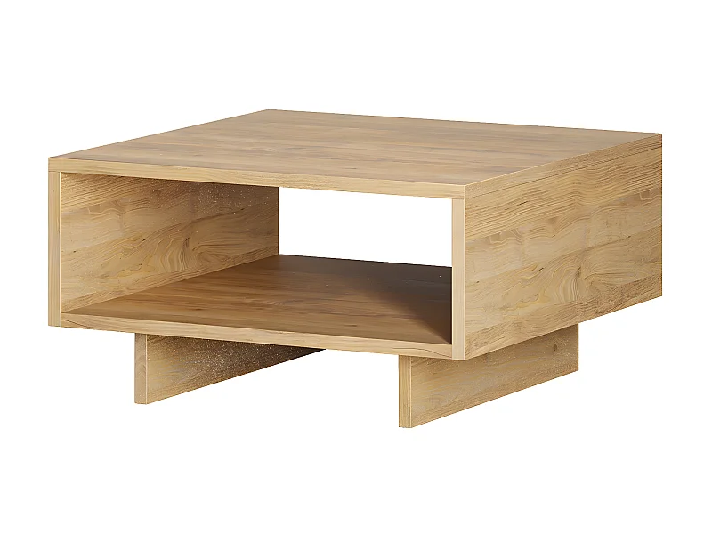 Table basse, table de salon coloris chêne cambrian - L. 60 x P. 60 x H. 32 cm