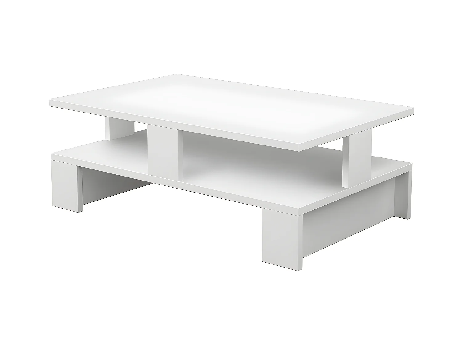 Table basse, table de salon coloris blanc - longueur 80 x profondeur 50 x hauteur 28 cm