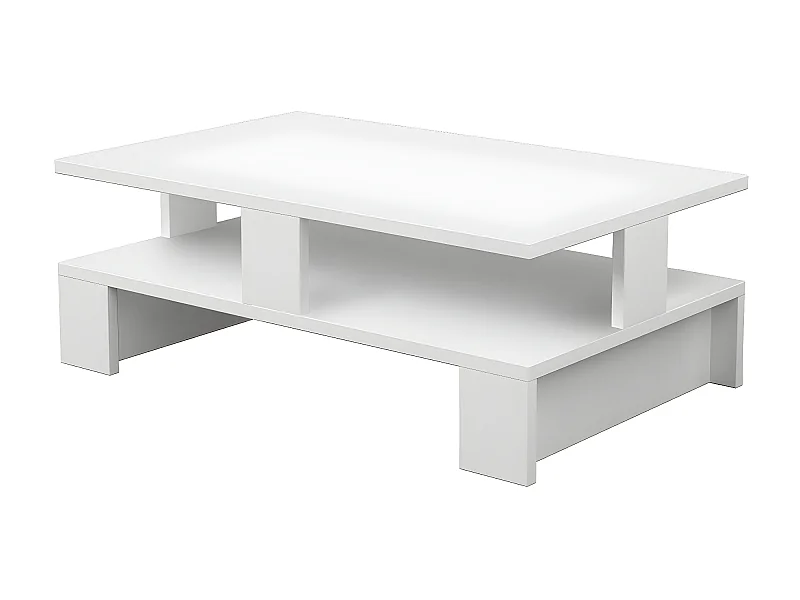Table basse, table de salon coloris blanc - longueur 80 x profondeur 50 x hauteur 28 cm