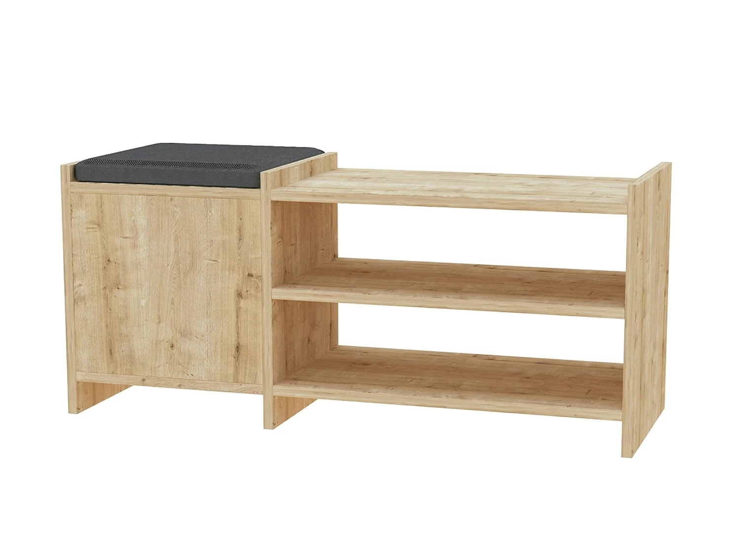 Etagère à chaussures, meuble à chaussures avec 1 porte coloris chêne cambrian