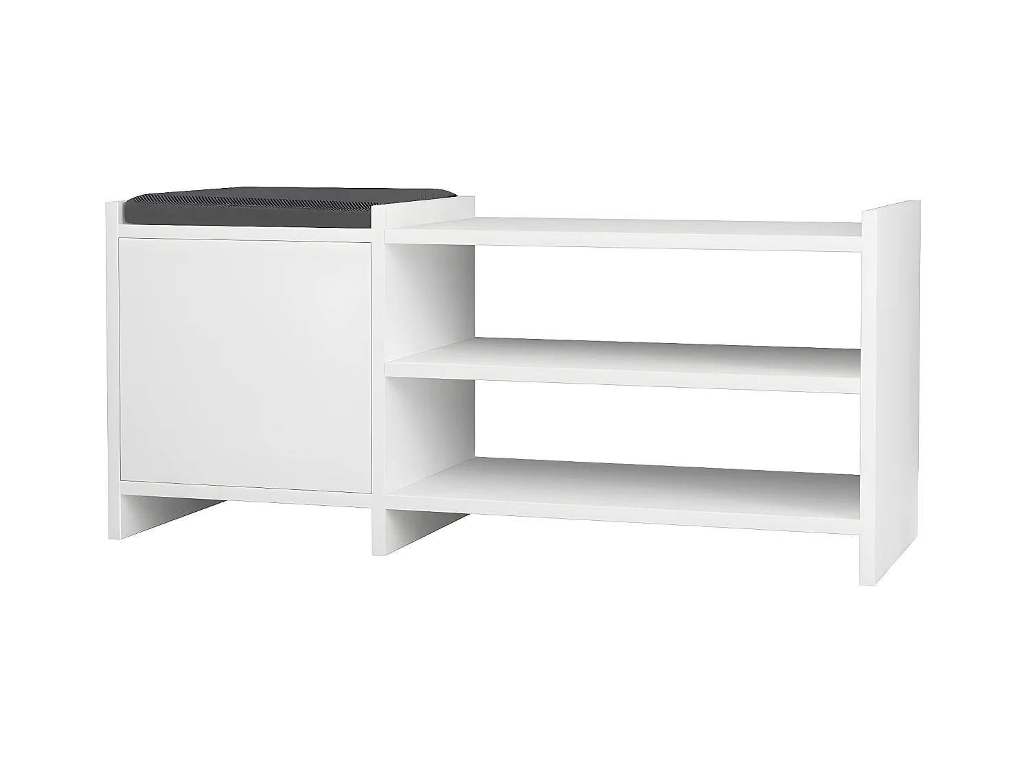 Etagère à chaussures, meuble à chaussures avec 1 porte coloris blanc