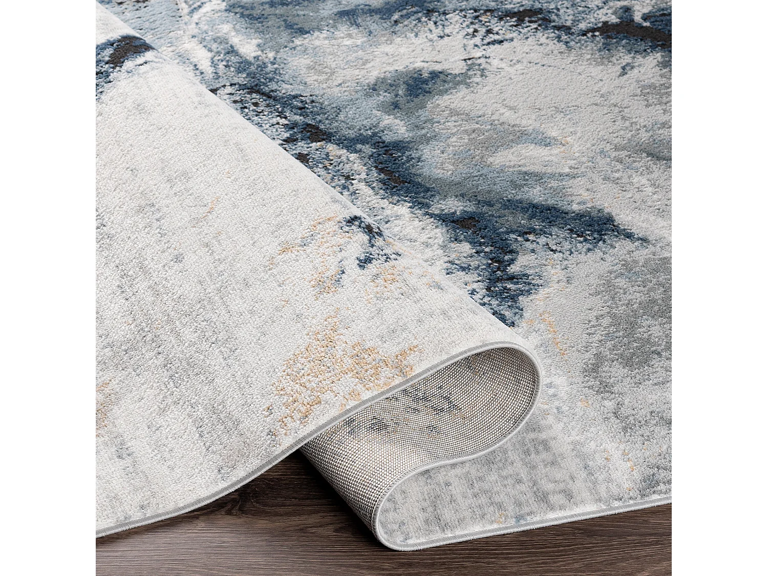 Modern Abstract Tapijt - Blauw/Grijs - 160x220cm - EMMA