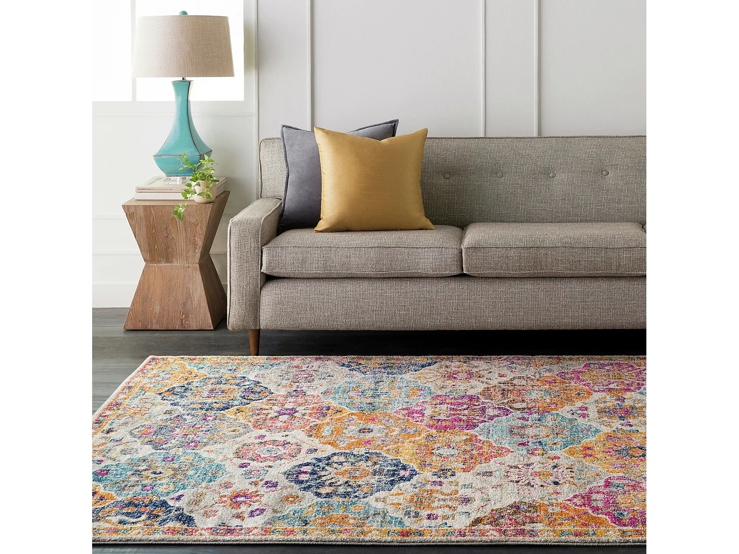 Vintage Oosters Loper Gang - Meerkleurig/Oranje - - 78x365cm - INES