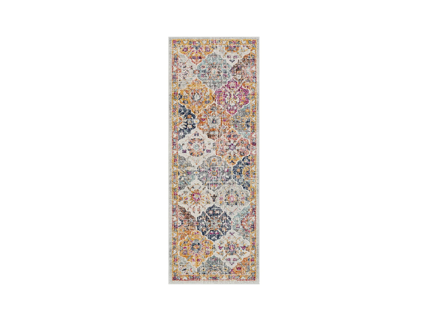Vintage Oosters Loper Gang - Meerkleurig/Oranje - - 78x365cm - INES