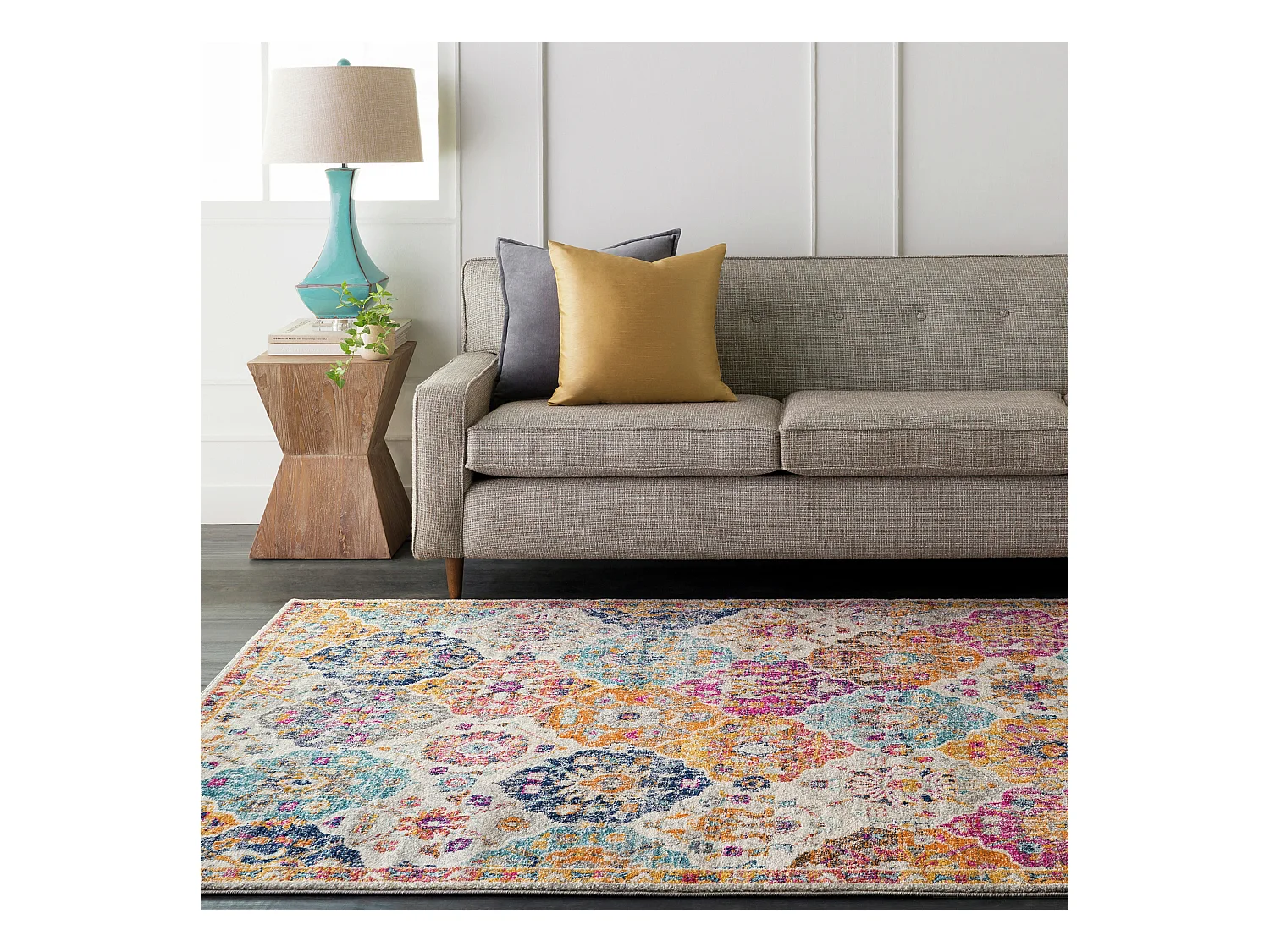 Vintage Oosters Loper Gang - Meerkleurig/Oranje - - 78x365cm - INES