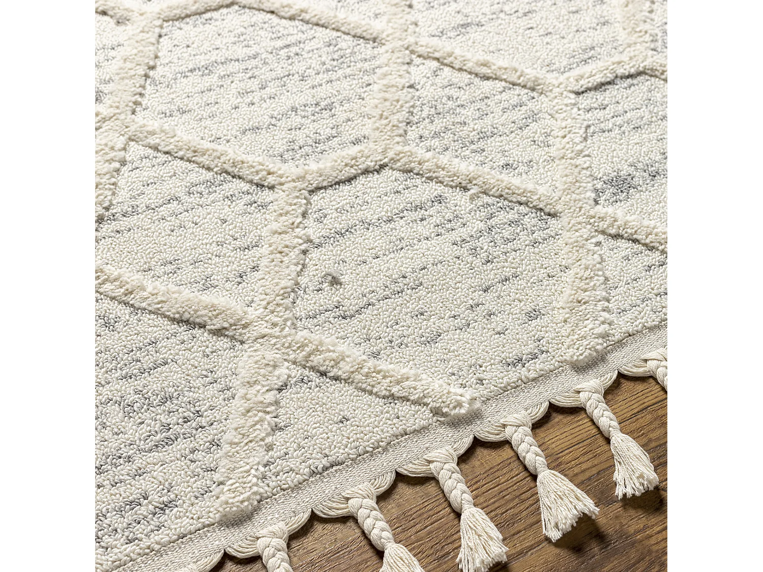 Tapis Scandinave Bohème - Ivoire/Gris - 160x213cm - NORAH