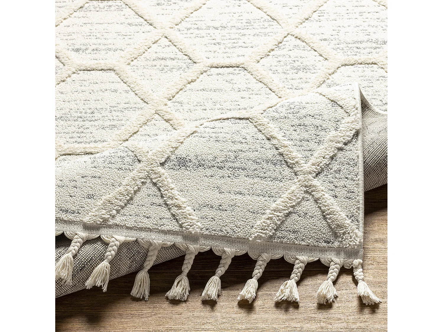 Tapis Scandinave Bohème - Ivoire/Gris - 160x213cm - NORAH