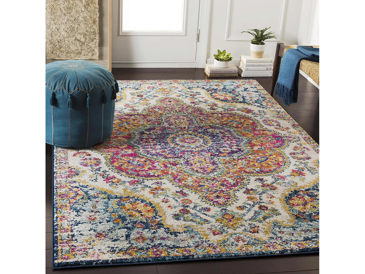 Vintage Oosters Tapijt - Meerkleurig/Roze - 120x170cm - JULIA