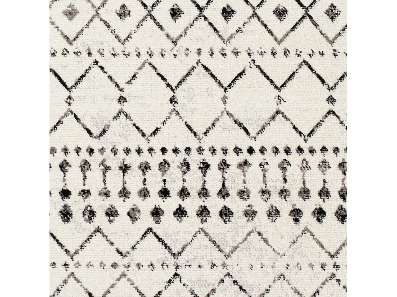 Tapis Berbère Ethnique - Blanc/Noir - 152x213cm - LEONOR