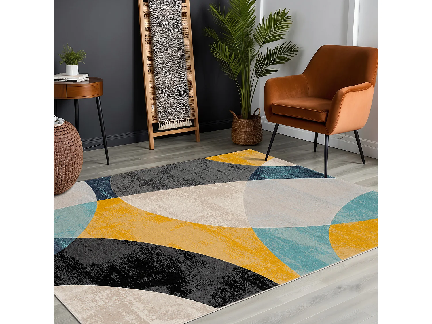 Tapis Scandinave Moderne - Multicolore/Bleu - 160x220cm - BEA