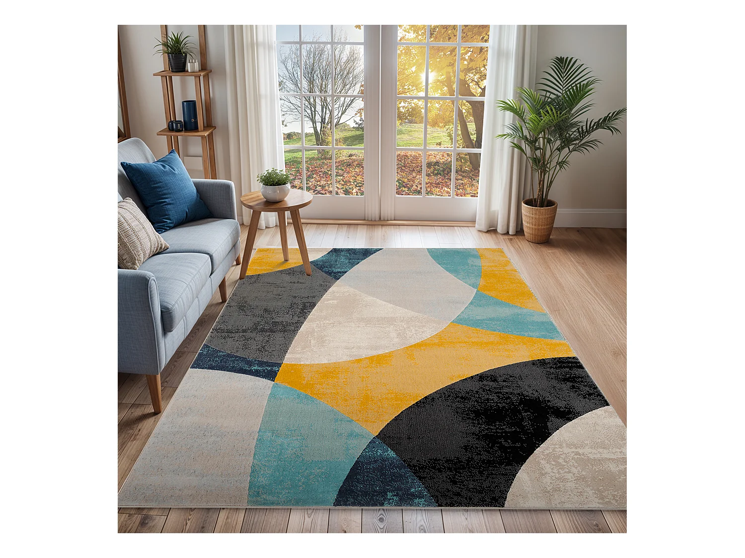 Modern Scandinavisch Tapijt - Meerkleurig/Blauw - 160x220cm - BEA