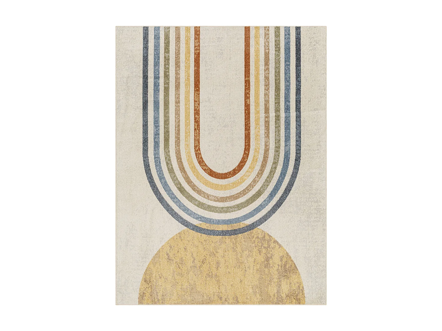 Tapis Scandinave Moderne Lavable en Machine - Multicolore/Beige - 160x213cm - BARBARA