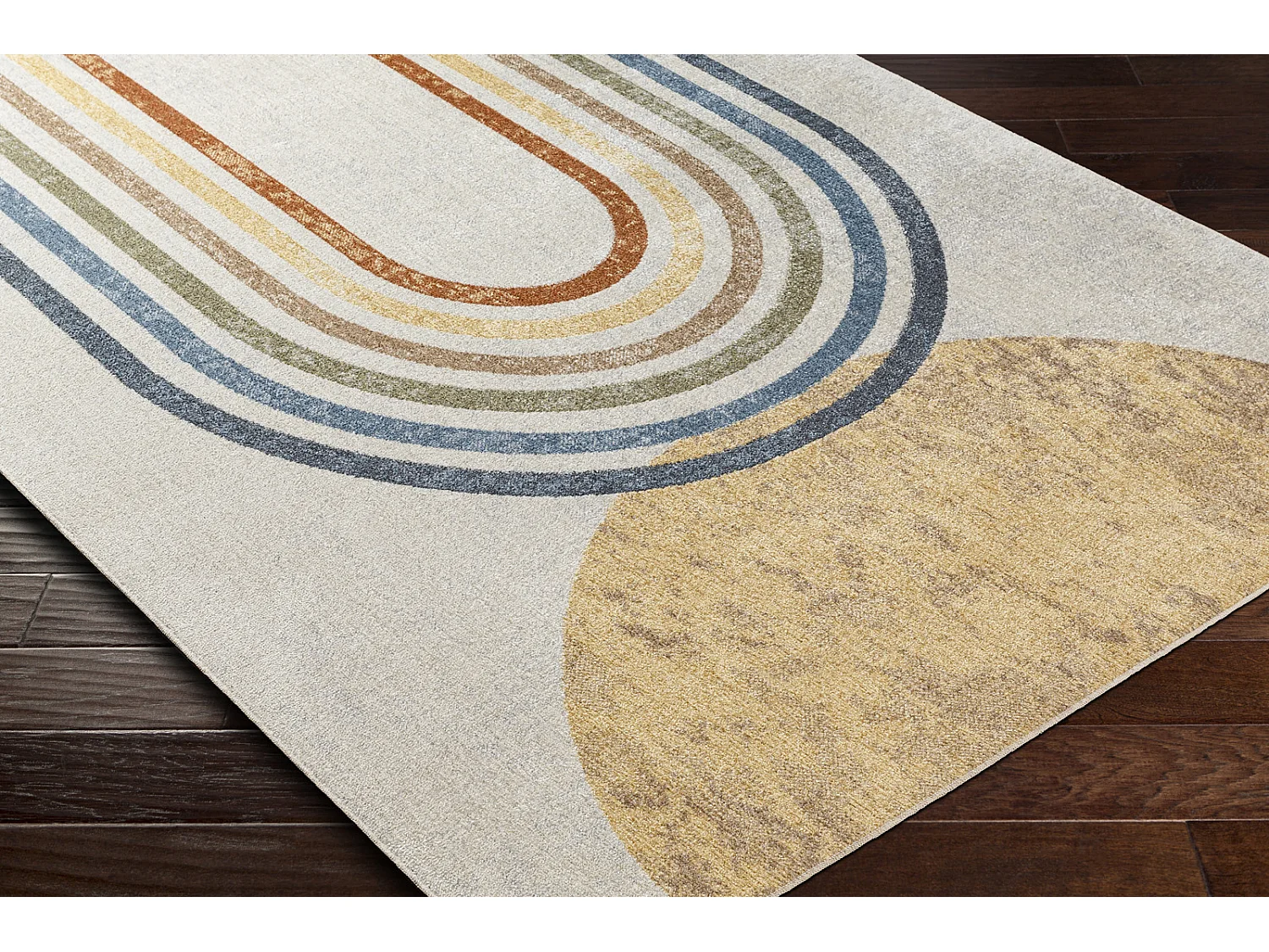 Tapis Scandinave Moderne Lavable en Machine - Multicolore/Beige - 160x213cm - BARBARA