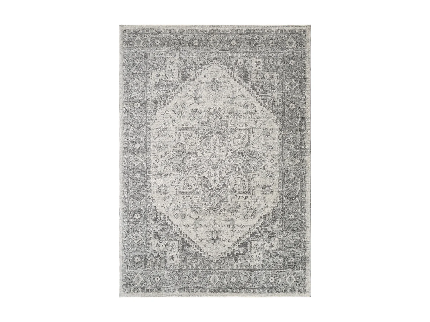 Tapis Vintage Oriental - Gris/Blanc - 160x220cm - FARAH