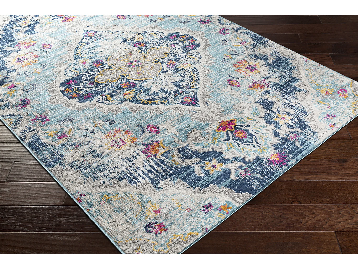 Tapis de Couloir Vintage Oriental - Multicolore/Bleu - 80x220cm - ROMY