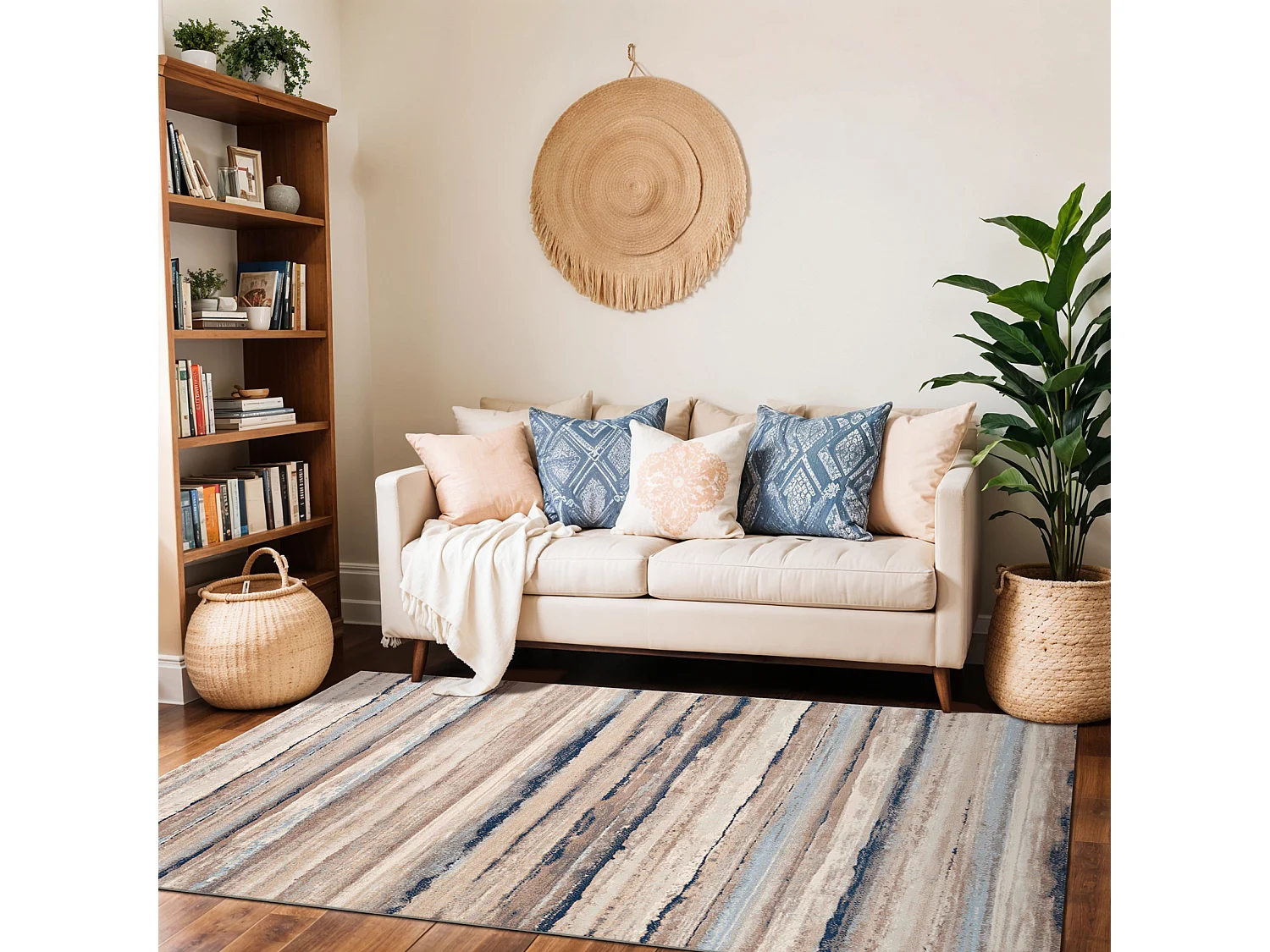 Modern Scandinavisch Tapijt - Grijs/Blauw - 200x275cm - PANDORA