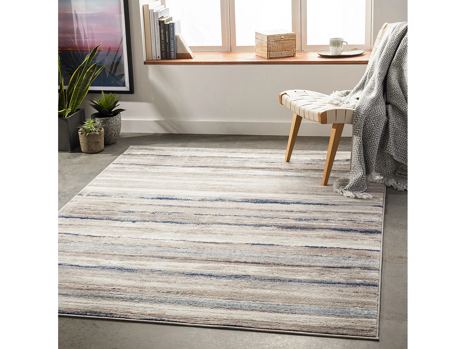 Modern Scandinavisch Tapijt - Grijs/Blauw - 200x275cm - PANDORA
