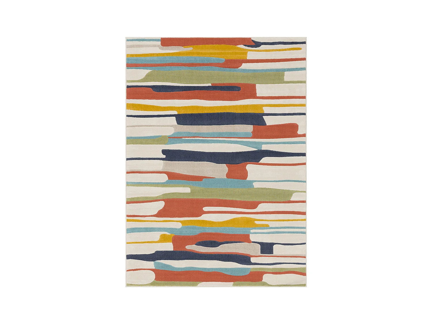 Tapis Scandinave Moderne - Multicolore/Orange - 120x170cm - ANAIS