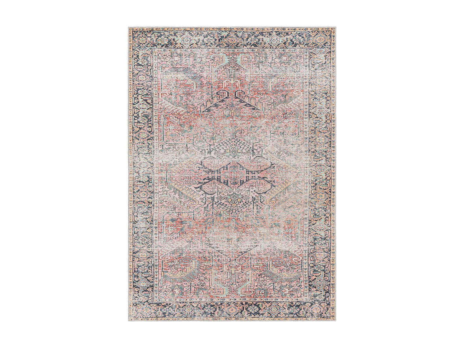 Tapis Vintage Lavable en Machine - Rose - 160x213cm - ELENA