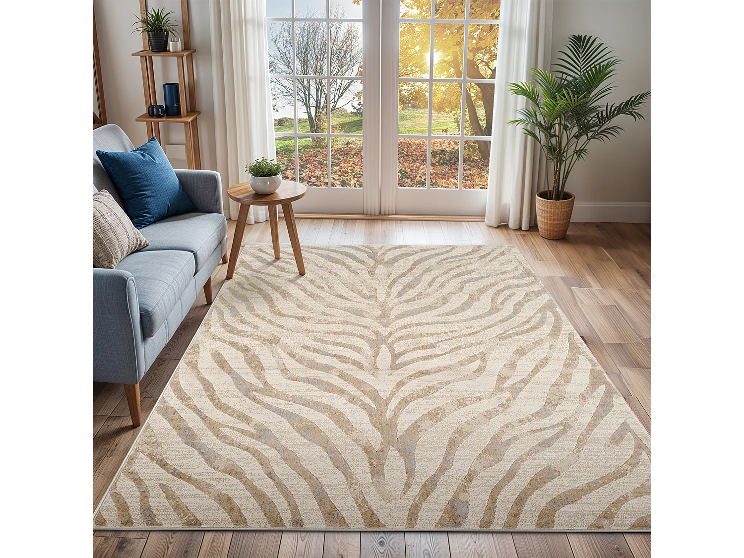 Boho Zebra Tapijt - Grijs/Beige - 120x170cm - CYBELE