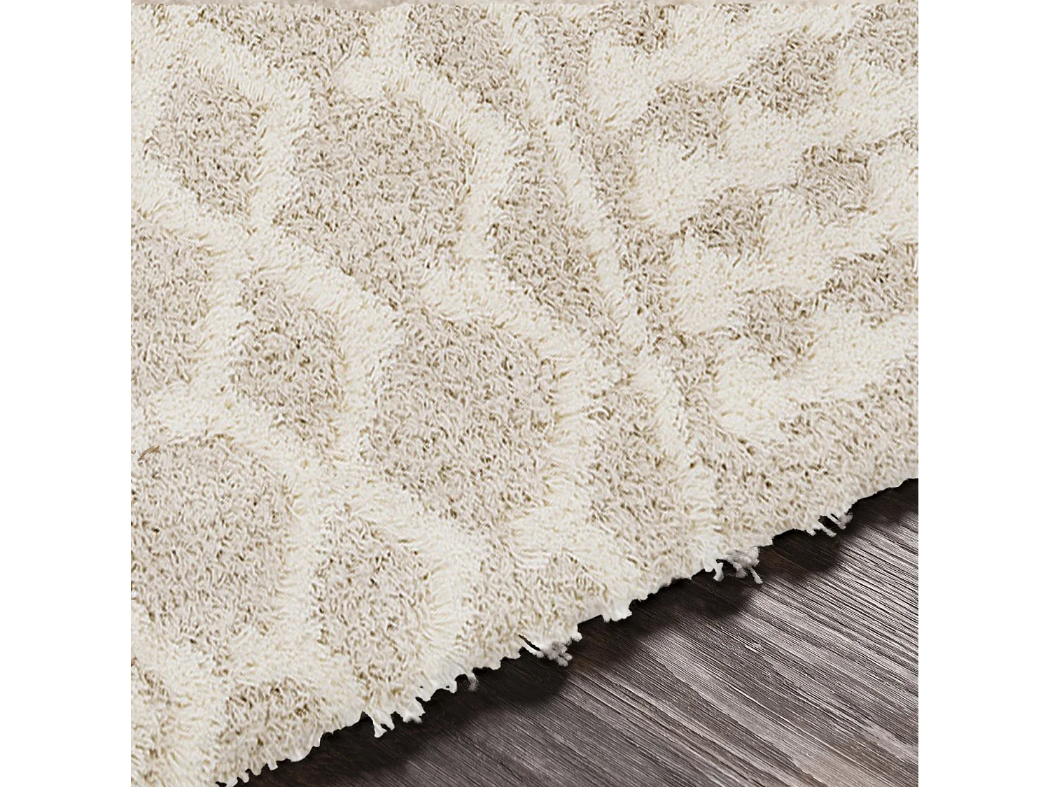 Tapis Shaggy Bohème - Ivoire/Beige - 160x220cm - NOUR