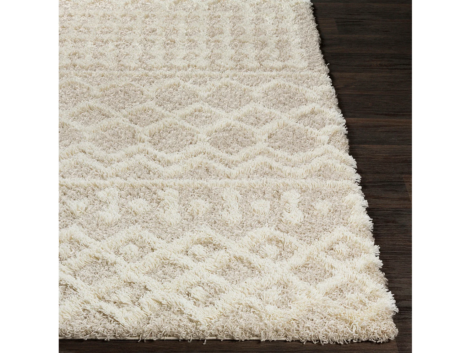 Tapis Shaggy Bohème - Ivoire/Beige - 160x220cm - NOUR