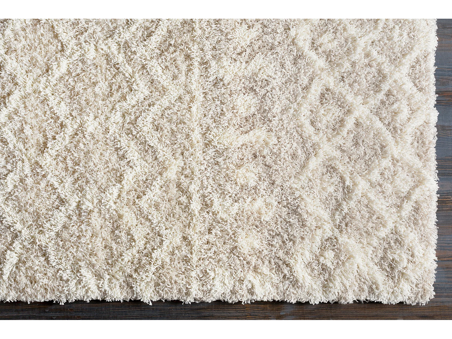 Tapis Shaggy Bohème - Ivoire/Beige - 160x220cm - NOUR