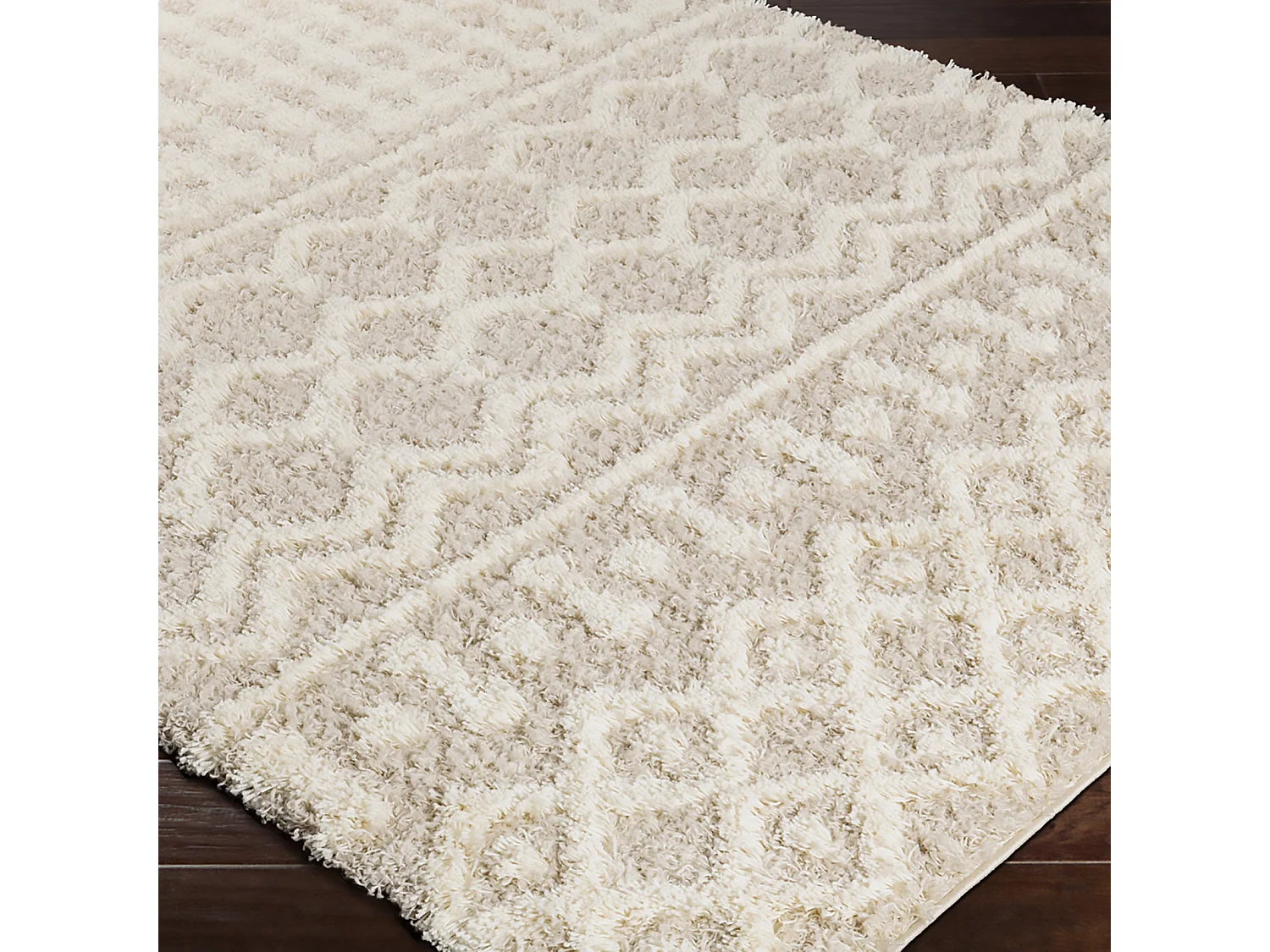 Tapis Shaggy Bohème - Ivoire/Beige - 160x220cm - NOUR