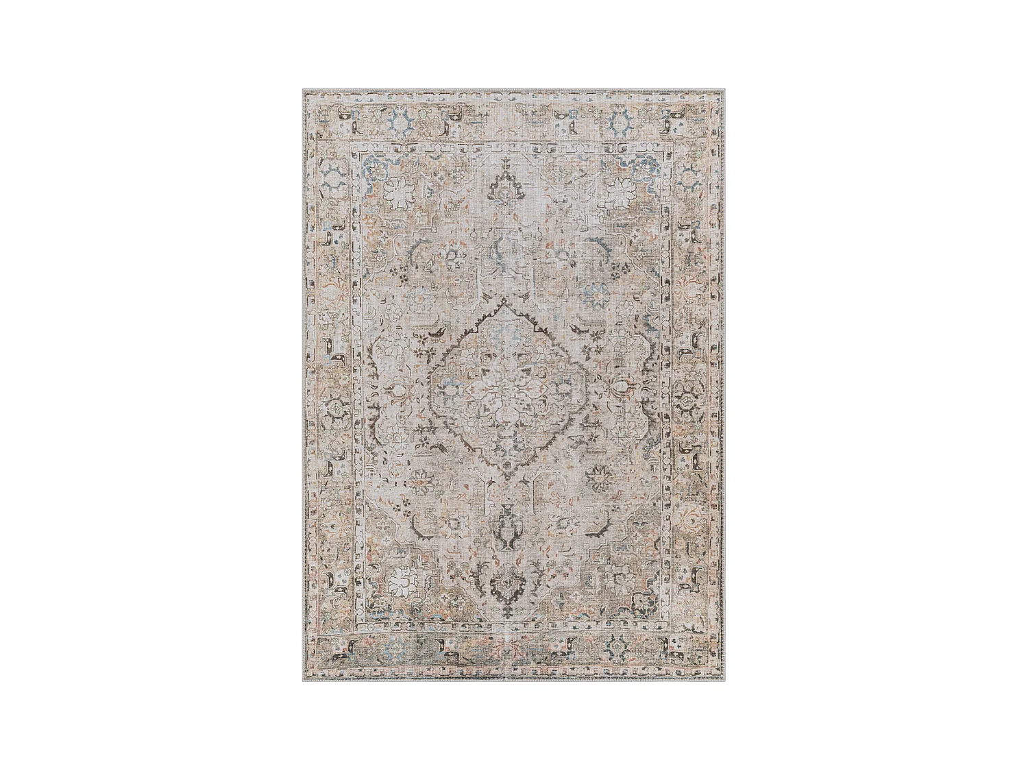 Afwasbaar Vintage Tapijt - Bruin/Grijs - 160x213cm - CLARA