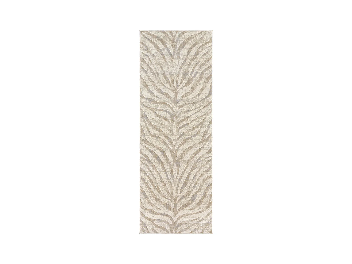 Tapis de Couloir Zébré Bohème - Gris/Beige - 80x220cm - CYBELE