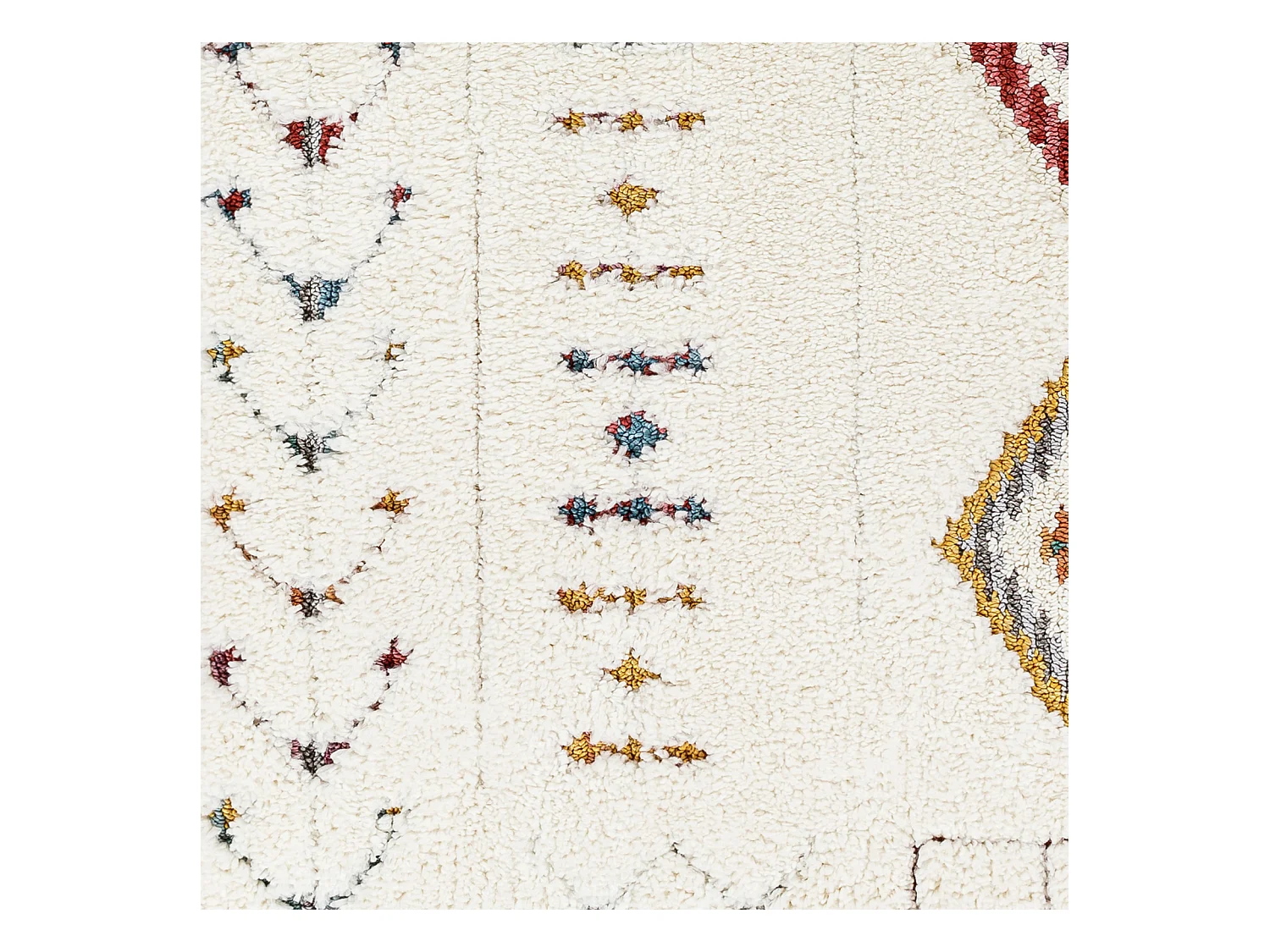 Tapis Shaggy Bohème - Multicolore/Blanc - 160x213cm - INO