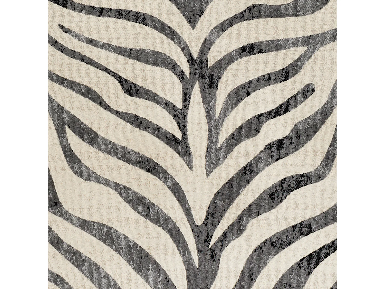 Tapis de Couloir Zébré Bohème - Gris Foncé/Beige - 80x220cm - CYBELE