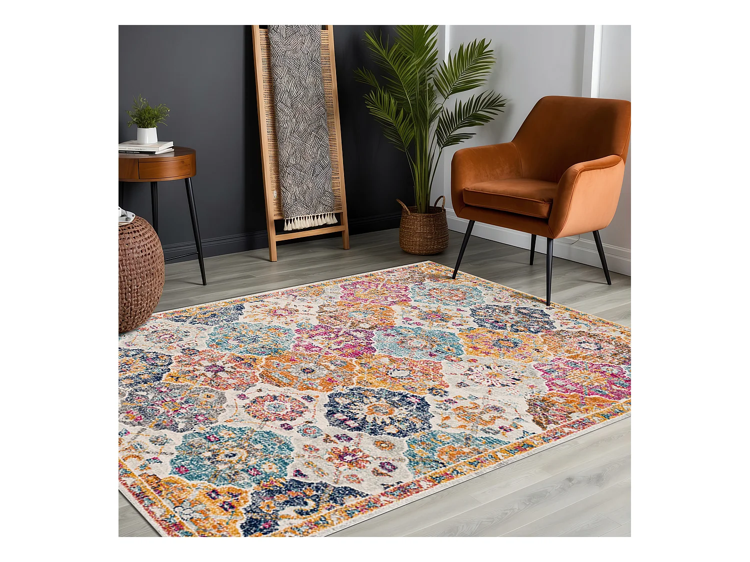 Tapis Vintage Oriental - Multicolore/Orange - 200x275cm - INES