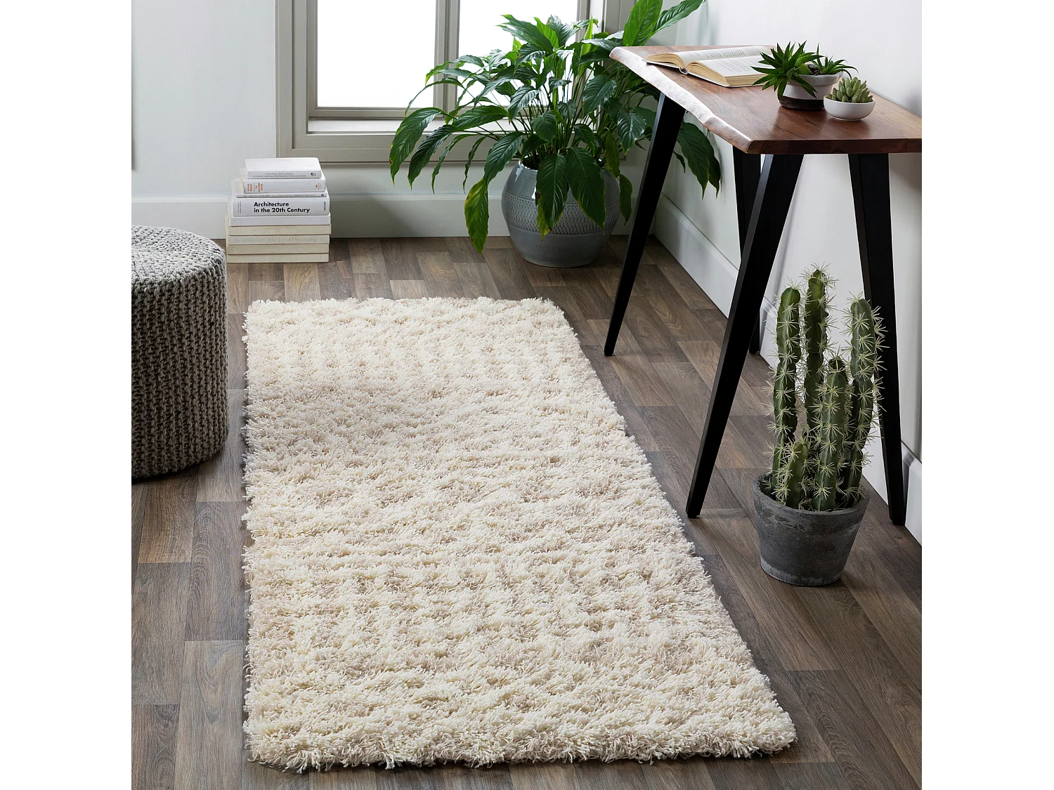 Hoogpolig Shaggy Boho Loper Gang - Ivoor/Beige - 80x220cm - NOUR