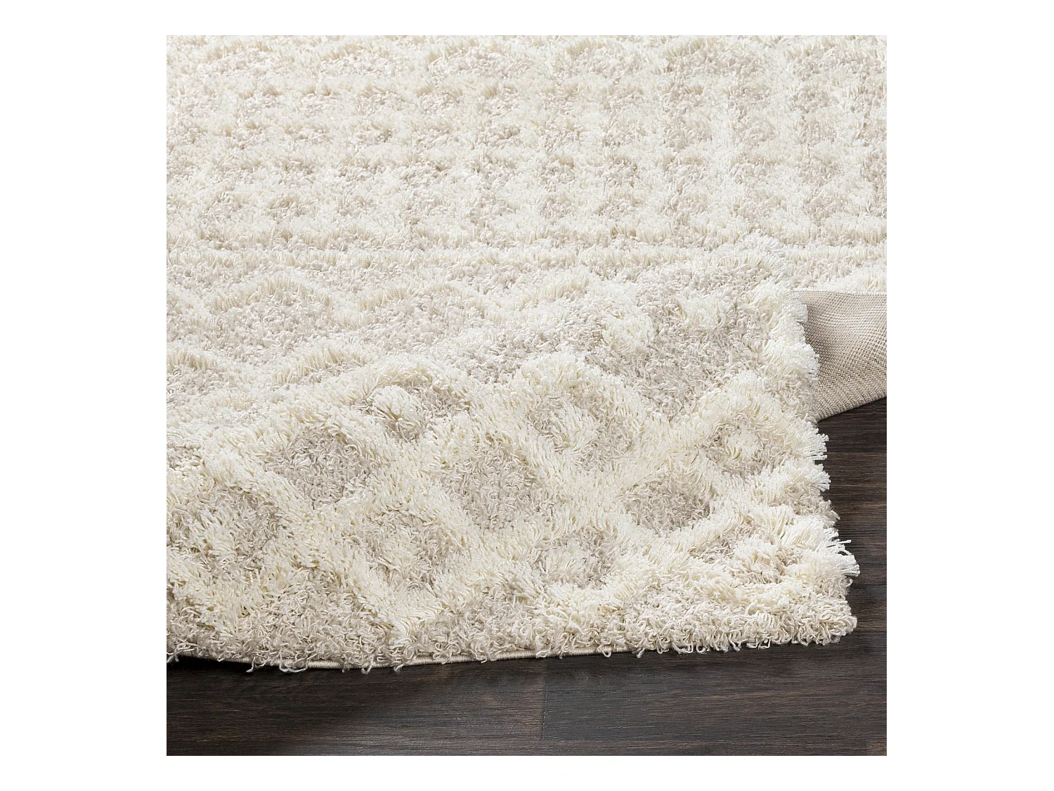 Tapis de Couloir Shaggy Bohème - Ivoire/Beige - 80x220cm - NOUR