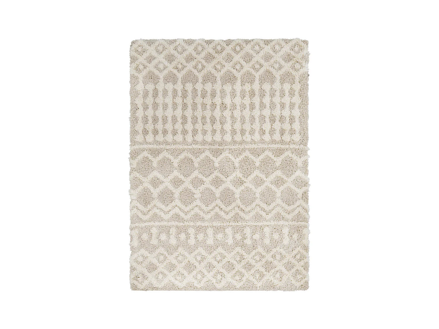 Tapis Shaggy Bohème - Ivoire/Beige - 201x290cm - NOUR