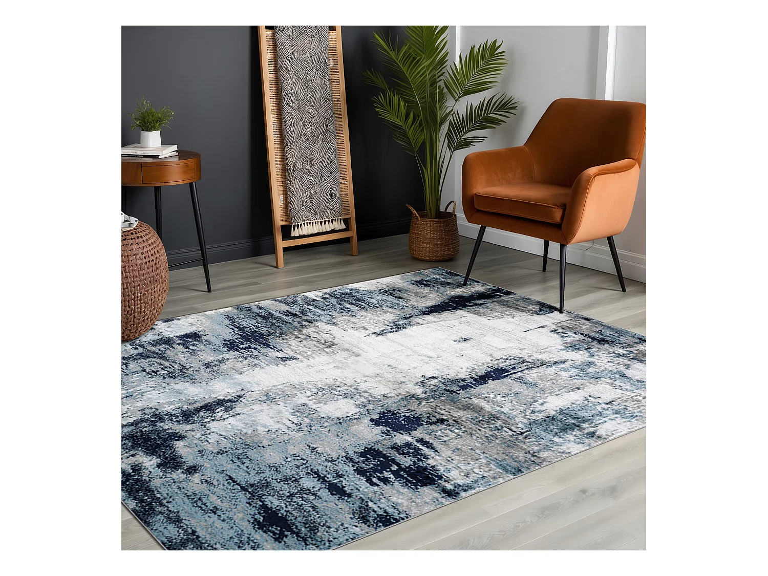 Modern Abstract Tapijt - Blauw/Grijs - 160x220cm - GIULIA